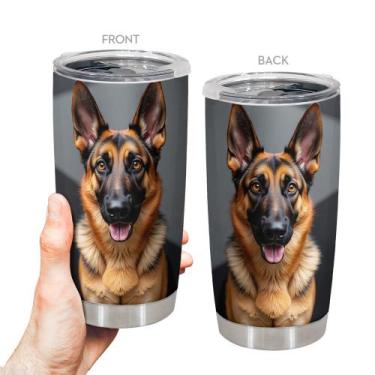 Imagem de Caneca de café Oasisdream Tumbler 600mL com estampa de cachorro