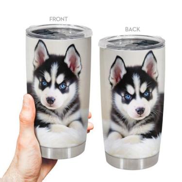 Imagem de Caneca de viagem Oasisdream Tumbler 600 ml com estampa de cachorro