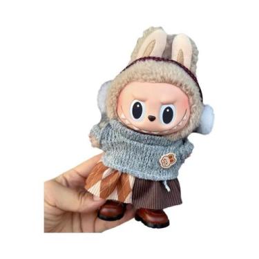 Imagem de Conjunto De Roupa Para Boneca Labubu De Vinil 17cm: Vestido De Bolinha