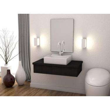 Imagem de Bancada Metrópole 801w 80cm C/cuba RT41 e Espelheira - Compace, Branco