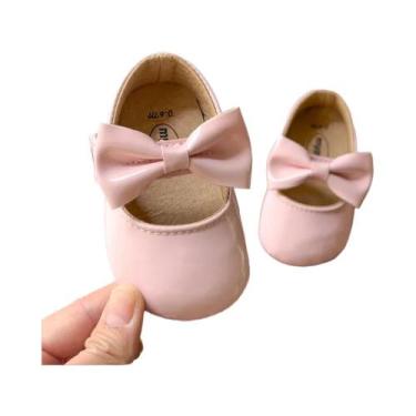 Imagem de Sapatos De Princesa Antiderrapantes Para Meninas Bebês Com Laço Em PU,