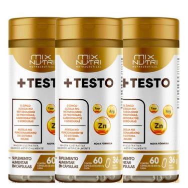 Imagem de Mix Nutri + Testo Zinco/Arginina e Taurina c/60 cps kit c/3