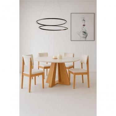 Imagem de Sala De Jantar Moderna C Vidro 4 Cad 1,10m - Rubi Turim - Lj