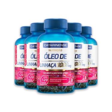 Imagem de Kit 5 Óleo de Linhaça Catarinense 120 Cápsulas, sem sabor