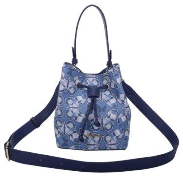 Imagem de Bolsa Bucket Média Fellipe Krein Ss23 Butterfly Fk613 - Azul, Azul