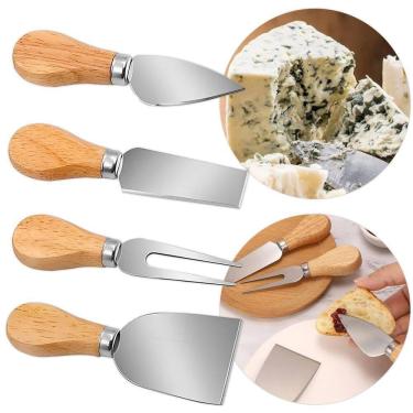 Imagem de Conjunto Jogo De Utensílios Queijo Inox 4 Peças Gourmet - Elegância E Praticidade à Mesa