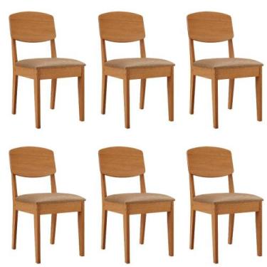 Imagem de Conjunto com 6 Cadeiras MDF Copper para Sala de Jantar Moderna Mobília