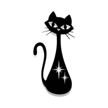 Imagem de Arte De Parede Metálica Vintage Starburst Atomic Cat, Durável Para Cas