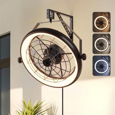 Imagem de Ventilador de parede Fansconce 23" com luz e controle remoto, 6 veloci
