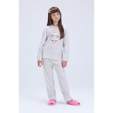 Imagem de Pijama Infantil Feminino Inverno Algodão Ovelhinha-Feminino
