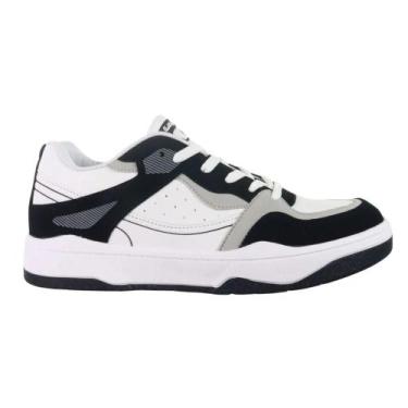 Imagem de Tênis Logus Casual Solado Plataforma Masculino Branco e Preto, 40, Bra