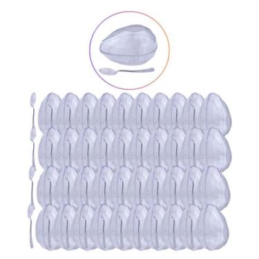 Imagem de 50 cascas p/ ovo páscoa acríl. diamante m 250g c/colher blue - Blue St