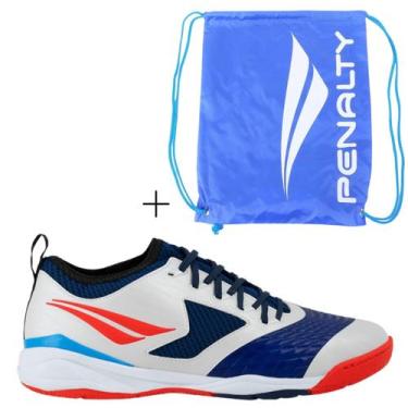 Imagem de Kit Chuteira Futsal Penalty Max 1000 CBFS+Sacola Esportiva Cor:Vermelh