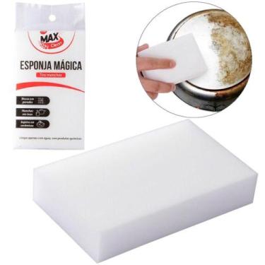 Imagem de Esponja / bucha magica de espuma para manchas dificeis max clean 10x6x