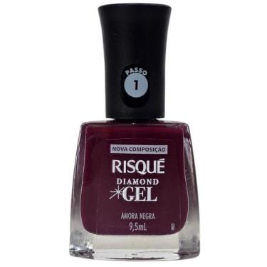 Imagem de Esmalte Amora Negra Diamond Gel Risque 9,5ml - Risqué