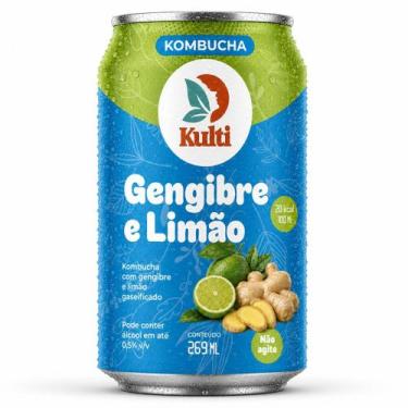 Imagem de Kombucha Gengibre e Hortelã caixa 12 latas gaseificado Vegano 269mL Ku
