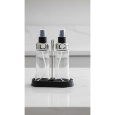 Imagem de Galheteiro Vidro Spray 170ml Com Suporte 2 Pçs - Congratulations Store
