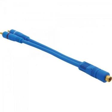 Imagem de Cabo 1 RCA Fêmea x 2 RCA Macho 20cm Azul Storm - PCT / 5