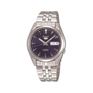 Imagem de Seiko Relógio social masculino SNK357 automático de aço inoxidável, PRETO - SNK357, Relógio de quartzo, cronógrafo
