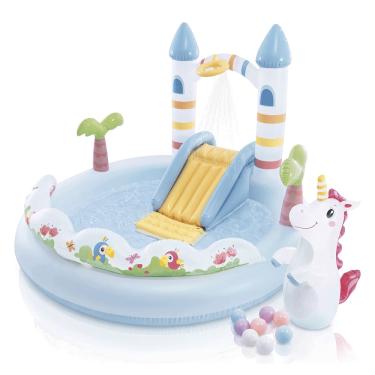 Imagem de Piscina Inflável Playground Infantil Castelo Unicórnio 234L Intex