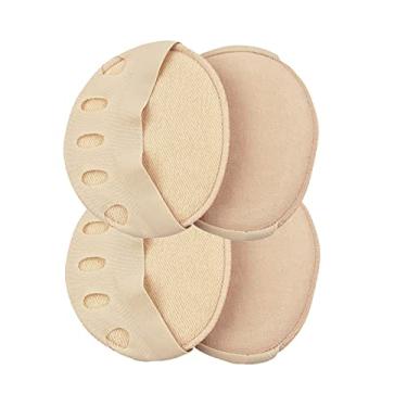 Imagem de Almofadas metatarsais, Cinco dedos dos pés adeques para mulheres saltos altos meia palmilhas calos Calos pé dor cuidado absorve shock meias toe pad insertos (Color : 2Pair Beige)