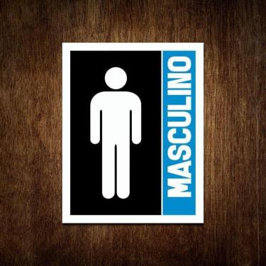 Imagem de Placa Banheiro Masculino - Sinalização Toilet Atenção 27X35