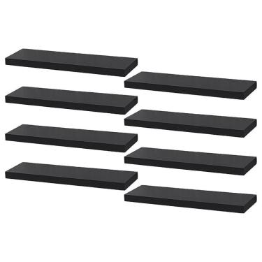 Imagem de Kit 8 Prateleiras Preta Suporte Mercado das Prateleiras