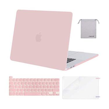 Imagem de Capa rígida de plástico MosISO e capa de teclado e protetor de tela e bolsa de armazenamento compatível com MacBook Pro de 16 polegadas com Touch Bar e Touch ID, Rose Quartz