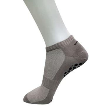 Imagem de Meias Antiderrapantes Hidroginásticas Pilates Ioga Treino Academia 38-43 Tamanho Único (38-43, Cinza)