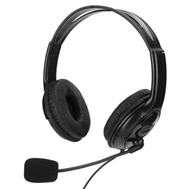 Imagem de Hilitand Fone de ouvido de centro de chamadas, 3,5 mm para computador de atendimento ao cliente com fones de ouvido para caixa de chamada profissional, chamada de rede VoIP e telefone digital (preto)