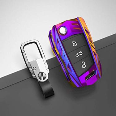 Imagem de CSHU Porta-chaves do carro Capa Porta-chaves Porta-chaves Porta-chaves, adequado para Volkswagen VW Golf 7 gti mk7 r Touran Skoda Octavia 3 Excelente Karoq Kodiaq Seat Leon mk3 Ateca, 2