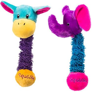 Imagem de Kit Brinquedo Pet MADOG SAVANA: 2 pelúcias elásticas