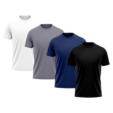 Imagem de Kit 4 Camisetas Masculina Dry Fit Proteção Solar UV Térmica Academia Treino Caminhada Esporte Camisa Praia Blusa, Tamanho G