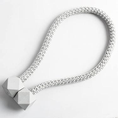 Imagem de Fivela de cortina magnética para cortina decorativa suportes magnéticos tieback tie back clips acessórios para casa, cinza claro, 2 peças