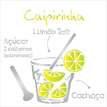 Imagem de Stencil de Acetato para Pintura OPA Simples 30,5 x 30,5 cm - 2195 Drink Caipirinha
