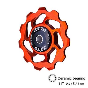 Imagem de Tingpai 11 T MTB Desviador T seiro Da Bicicleta Jo ey Roda de Cerâmica Rolamento Polia CNC Guia Da Bicicleta Da Est da Rolo Idler 4mm 5mm 6mm
