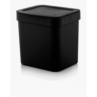 Imagem de Lixeira Trium Preta 4,7 Litros com Tampa - Marca OU -Cozinha