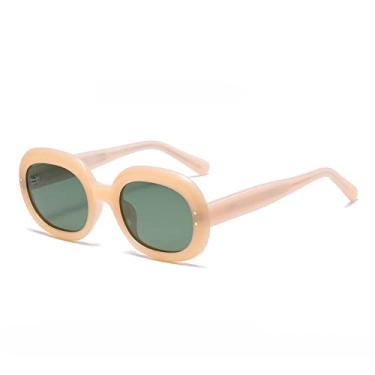Imagem de Óculos de sol polarizados ovais fashion para mulheres, óculos de sol femininos na moda, gradiente verde, óculos de sol praia, geleia c4 verde trigo, lente polarizada