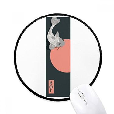 Imagem de Tradição chinesa padrão de peixe nascer do sol mouse pad desktop escritório tapete redondo para computador
