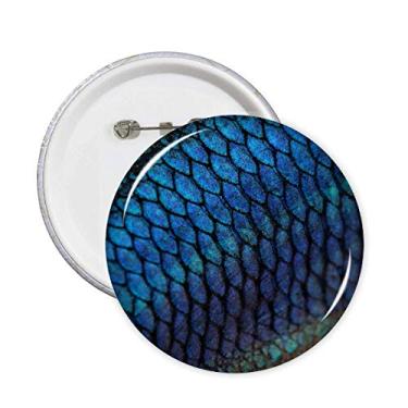 Imagem de Emblema de botão de distintivo mistério azul peixe 5 peças