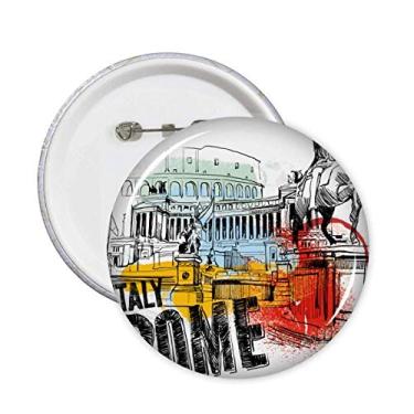 Imagem de Emblema de decoração com botões de distintivo de paisagem romana Itália Roma 5 peças