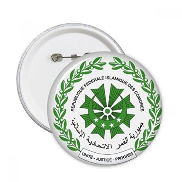 Imagem de Moroni Comores Emblema Nacional de Alfinetes Redondos Emblema de Botão Decoração Acessório 5 peças