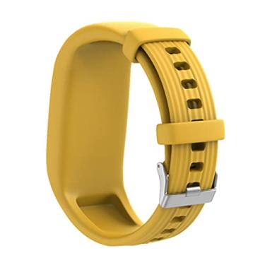 Imagem de WIKUNA Pulseira de relógio de silicone de substituição para pulseira Garmin Vivofit 3/Vivofit JR/Vivofit JR 2 (Cor: amarelo)