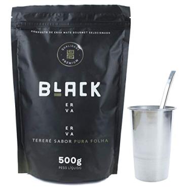 Imagem de KIT COPO DE TERERÉ ALUMÍNIO + BOMBA DE TERERÉ LISA + BLACK ERVA (Pura Folha)