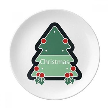 Imagem de Placa de árvore de Natal com ícone de desenho de Natal decorativa de porcelana Salver louças de jantar