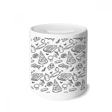 Imagem de DIYthinker Caixa de moedas de cerâmica para cogumelo de queijo, alimentos de pizza, porta-moedas