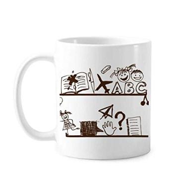 Imagem de Childlike — Caneca de cerâmica para estante de livros com ilustração fofa para crianças