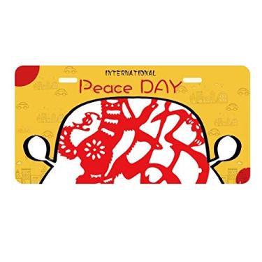 Imagem de DIYthinker Placa de carro de corte de papel para cães, ano novo chinês, decoração de carro, dia da paz