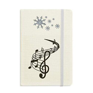 Imagem de Caderno de notas musicais em formato redondo vermelho com flocos de neve para inverno