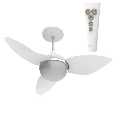 Imagem de "Ventilador de Teto Smart Branco - 95W, 3 Pás, 3 Velocidades, Diâm. 81CM, Luminária, Compacto, Motor Super Silencioso, Controle Remoto - Aliseu"